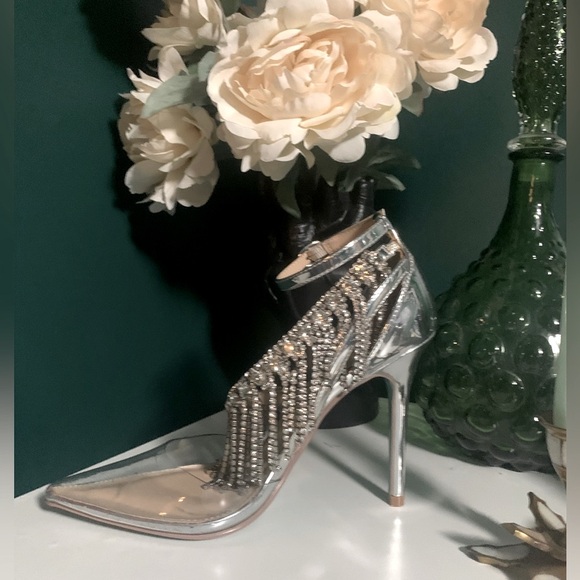 Blue by Betsey Johnson Maze Rhinestone heels Size 7 Glamorous Pinup /Burlesque - Picture 3 of 8